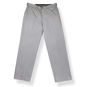 Haggar Pants Men 34x32 (ACTUAL 34x31) Gray Classic Work To Weekend Cotton NWT